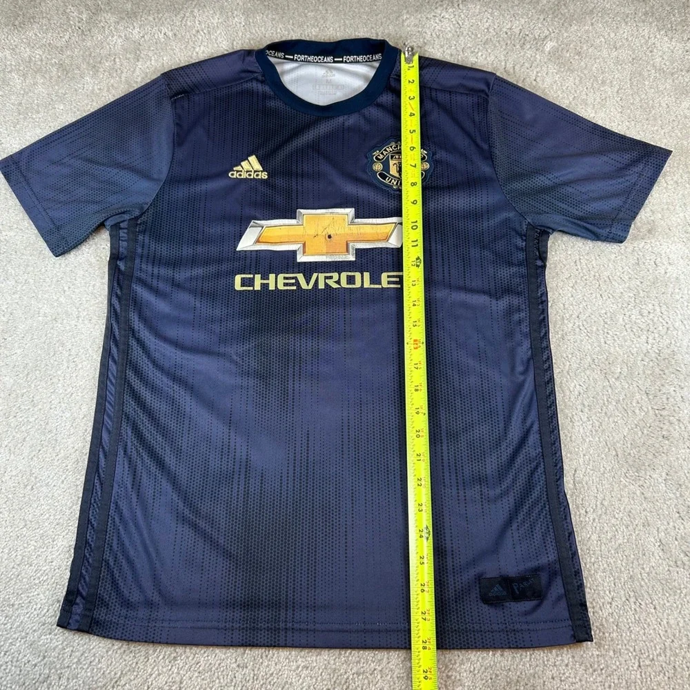 Adidas Manchester United Jersey Mens Medium Navy Romelu Lukaku 9 2018-19 Parley